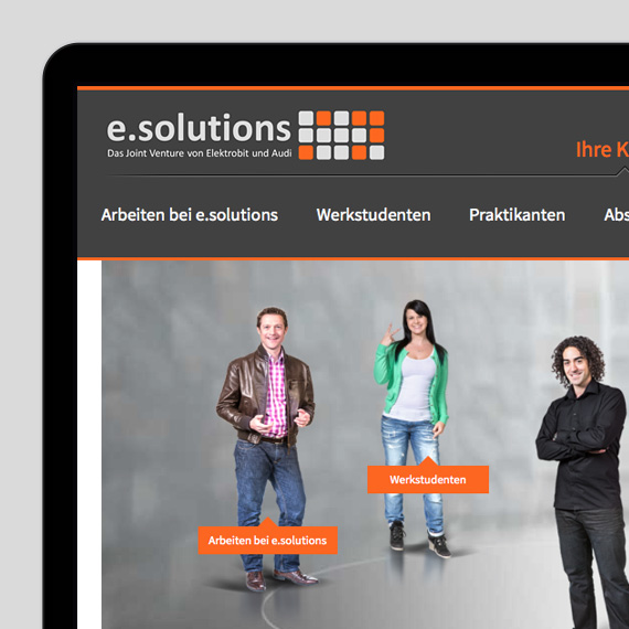 RELAUNCH WEBSITE - e.solutions GmbH, Ingolstadt Beispielbild groß